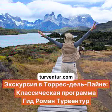 Экскурсия классическая программа в парке Торрес дель Пайне с русским гидом Роман Турвентур