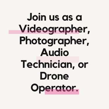 Picture motivating photographers and videographers to work with our company