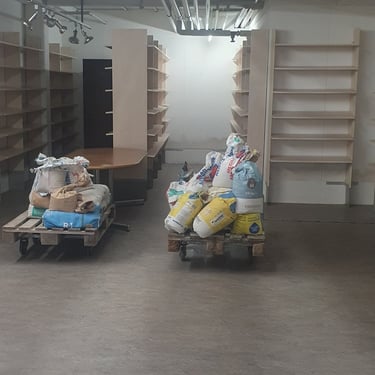 Old shelving wich had to be removed