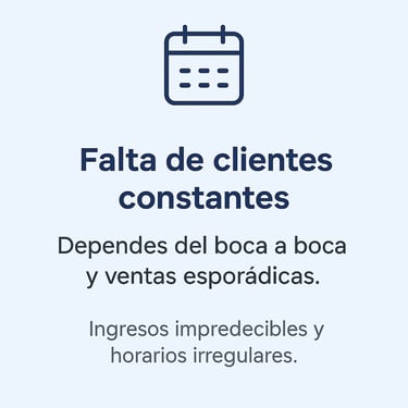 Icono de calendario representando falta de clientes constantes