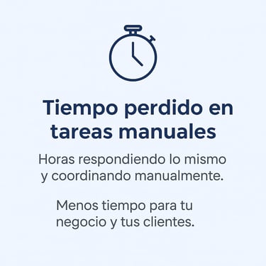 Icono de reloj mostrando pérdida de tiempo en tareas manuales