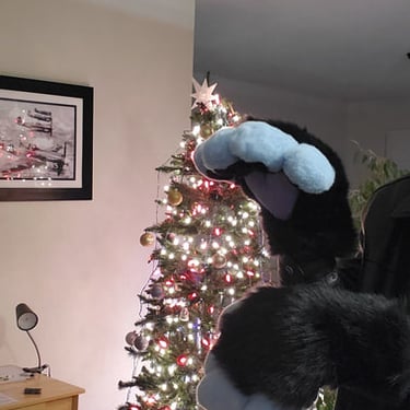 Blue and black hand paws with hearts made by Teto Creations