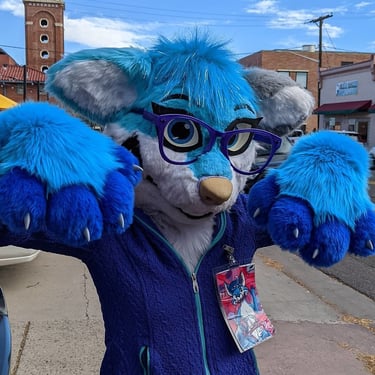 Blue hand paws from Teto Creations
