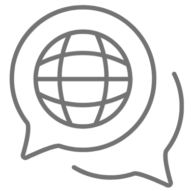 Chat Bilingual Icon in Gray - Bilingual Services (English/Spanish)