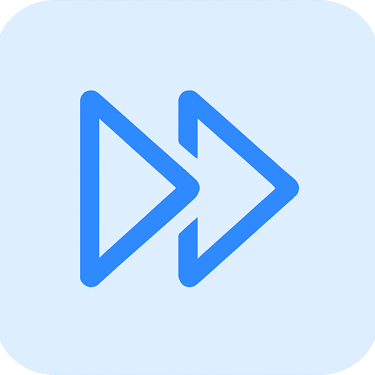 Blue fast forward icon