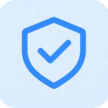 Blue shield tick icon