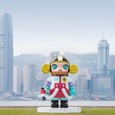6m SPACE MOLLY Fiberglass Sculpture for MOLLY 20th Anniversary Art Park Display in Hong Kong by DEFARA