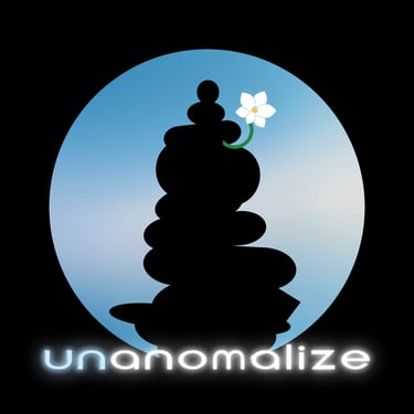 unanomalize logo with art and text representing the reframe of paranormal podcasts