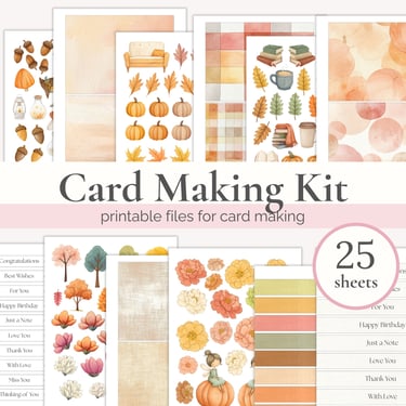 Printable sheets for fall card making (background, elements, sentiments)
