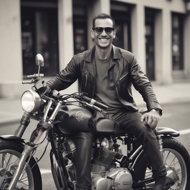 A well-equipped motorcycle workshop featuring a prominently displayed BMW GS motorcycle with red and black colors. The bike is mounted on a lift with various tools and equipment in the background. Another motorcycle can be seen on a lift in the background, highlighting a professional garage setting with organized workspaces.