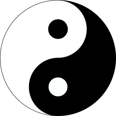 Symbole yin yang représentant l’énergie et l’équilibre selon la tradition chinoise