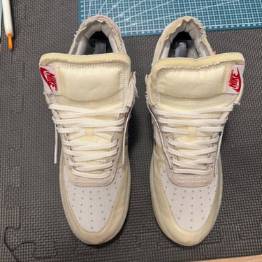 KicksReboot performed a renovation very rare Nike Air Force 1 Off-White The Ten shoes, photo taken after the process