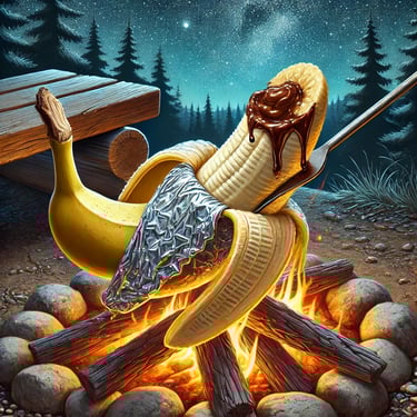 Banana com Chocolate na Brasa.