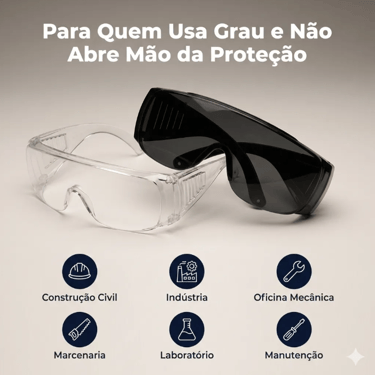Clear and tinted safety glasses for industrial use, construction, and laboratory protection.