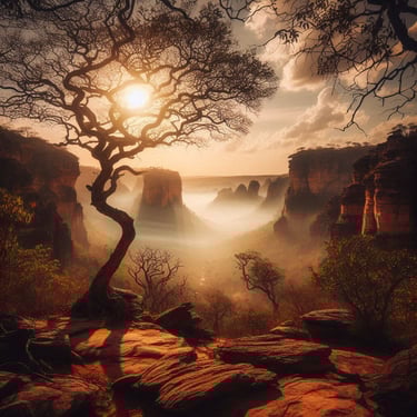 Parque Nacional da Serra da Capivara. (Imagem gerada através de IA)