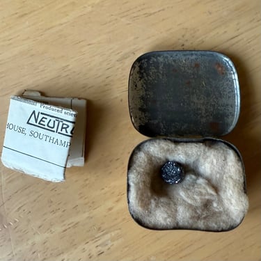 Galena radio crystal in a tin