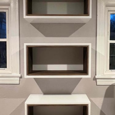 Picture of bookshelves created by White and Wood Custom Carpentry in Orlando Florida
