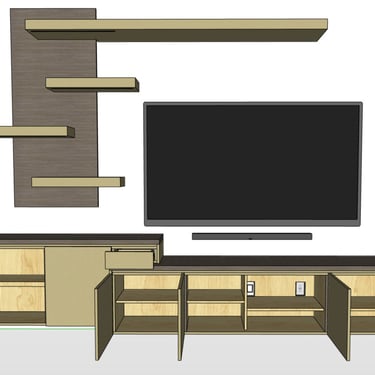 Entertainment 3d design by White and Wood Custom Carpentry