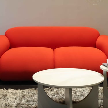 Bold Colour Red Sofa with Fabric