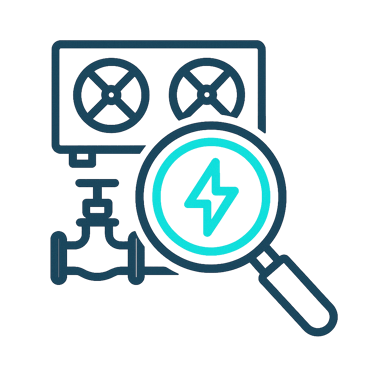 Ícone de lupa sobre gráfico representando diagnóstico completo de consumo e identificação de oportun