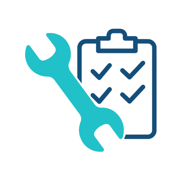 Ícone de manutenção técnica e planos contratuais aplicados a sistemas HVAC industriais e corporativo