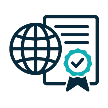 Ícone de gráfico com seta de tendência positiva representando cálculo e validação do desempenho ener
