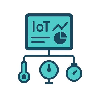 Ícone de chiller conectado à nuvem representando acompanhamento constante das condições operacionais