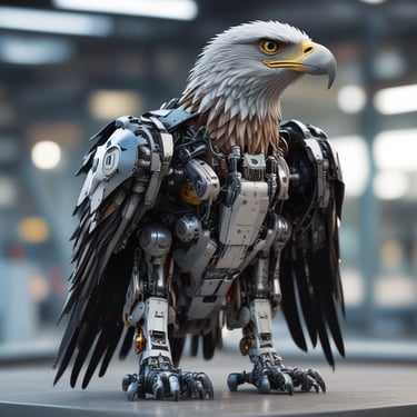 a toy of a bird with a large eagle on it's back