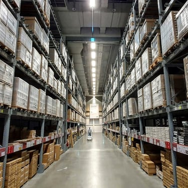 scaffalatura porta pallet in un magazzino