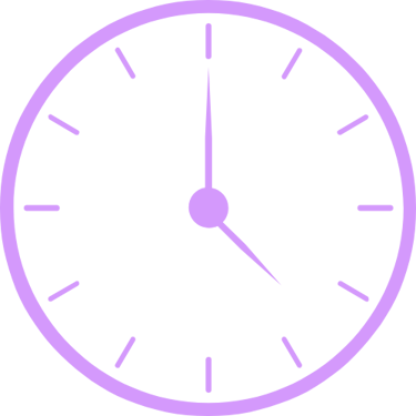 a clock with a purple clock on it