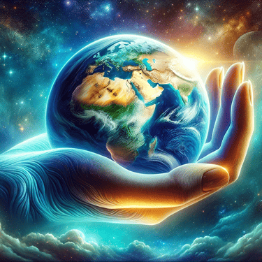 God holding a globe in their hands