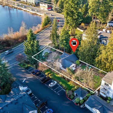 Drone photography in Everett WA showing property lines and location.