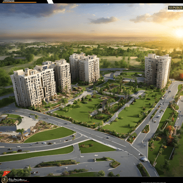 a large apartment complex with a lot of buildings