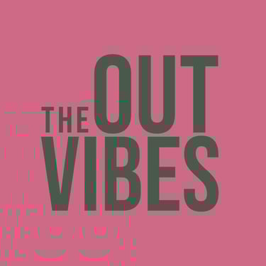 a pink background with the words the out of the vibes