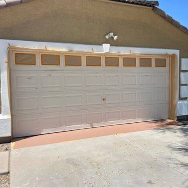 home garage door before