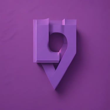 Lettre V sur fond violet