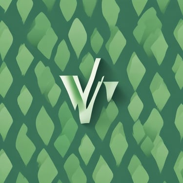 Lettre V sur fond vert