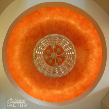 Glowing Amber Orange Venetian Plaster