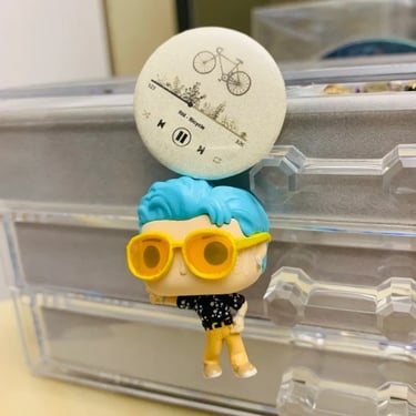 RM Bicycle pin, BTS RM fanmade merch, Kpop ARMY collectible, Yoongi-inspired gift, Bangtan pins for 