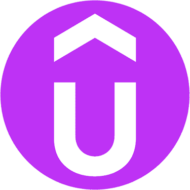 a purple u - shaped uploader with a house in the middle