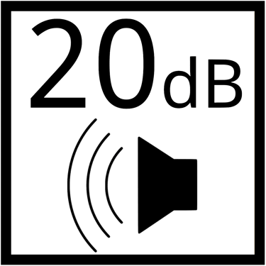 vidaus bloko garsas 20 db ikona