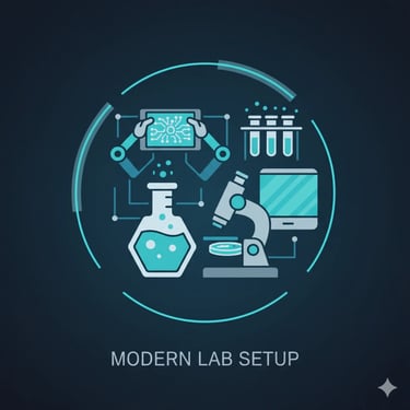 Laboratory equipment and digital workspace icon for modern lab facilities
