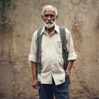 man standing near balcony