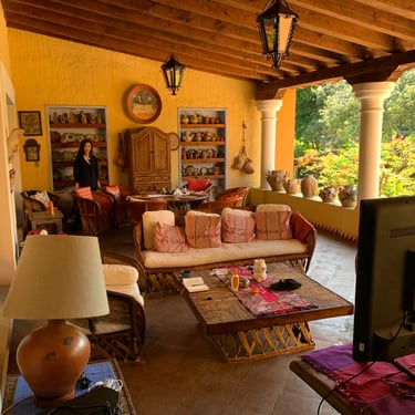 Terrace of the Vibrant Spanish retreat house in San Felipe del Agua Oaxaca