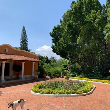 Front Entrance of the Vibrant Spanish retreat house in San Felipe del Agua Oaxaca
