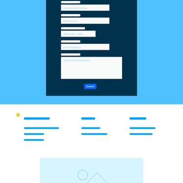 Wireframe design of Contact Us webpage for Purrfectly Peppy Pet Hospital website.