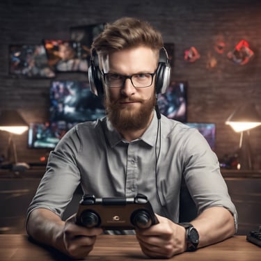 a man sitting on top of a giant robot