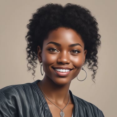 woman wearing black crew-neck shirt