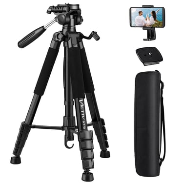 VICTIV 74” Camera Tripod, Tripod for Camera and Phone, Aluminum Heavy Duty Tripod Stand