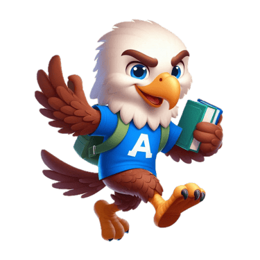 Aguila de camino a la escuela